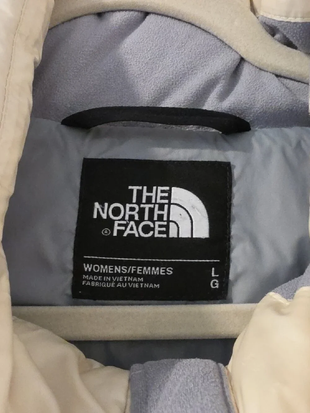 The North Face Women's Long Hooded Puffer Coat in Light Beige
